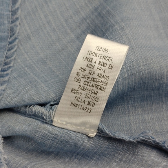 Easel Womens Washed Blue Off-Shoulder Embroidered Tunic Dress. - Picture 14 of 14